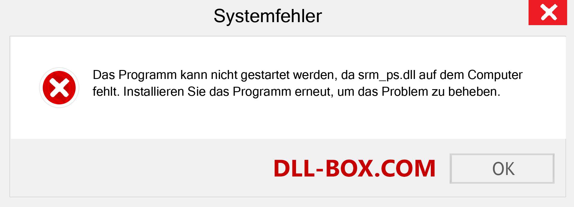 srm_ps.dll-Datei fehlt?. Download für Windows 7, 8, 10 - Fix srm_ps dll Missing Error unter Windows, Fotos, Bildern