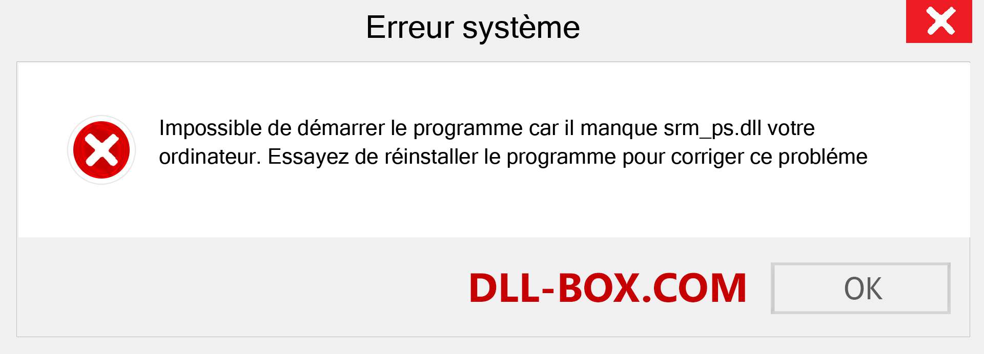 Le fichier srm_ps.dll est manquant ?. Télécharger pour Windows 7, 8, 10 - Correction de l'erreur manquante srm_ps dll sur Windows, photos, images